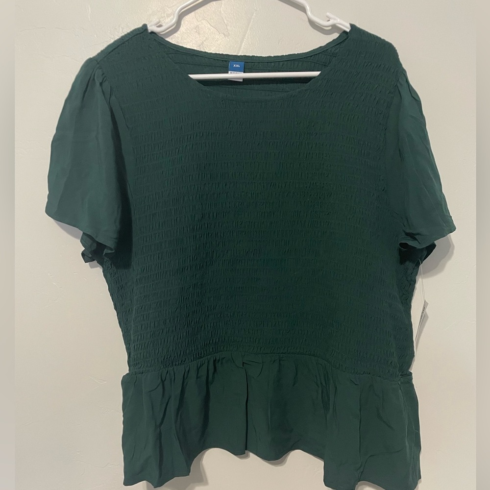 NWT RUCHED TEAL BLOUSE